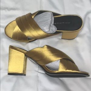 Steven by Steve Madden Zada Yellow Satin Sandal 9